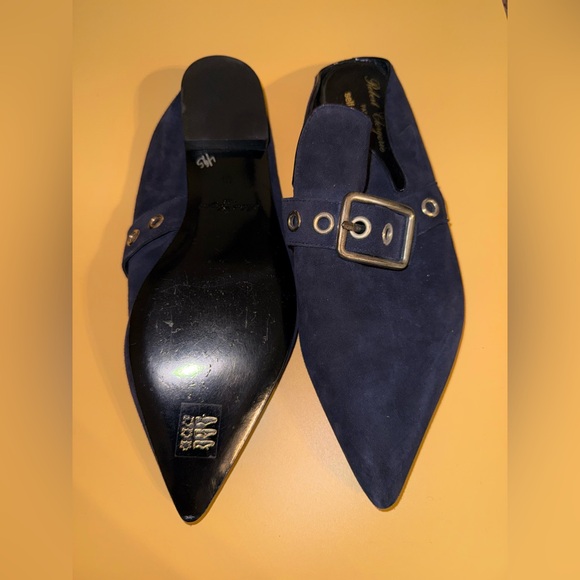 Robert Clergerie X Self Portrait Lopal Mules Loafers Suede Black 40/10.5 NWOB - Picture 9 of 12